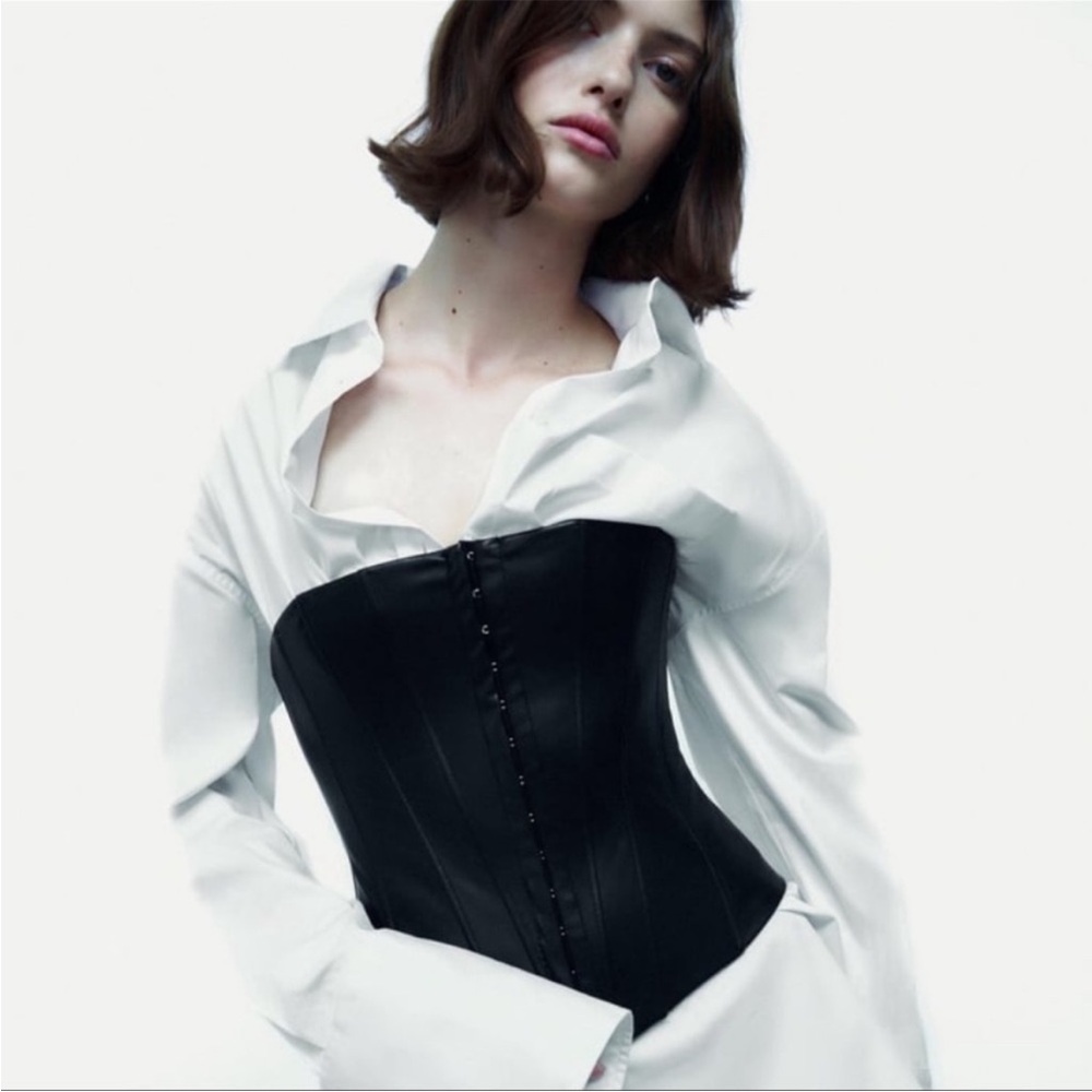 Zara Faux Leather Corset Top XS - Picture 3 of 15
